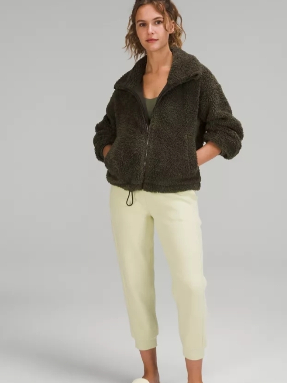 Lululemon Olive Green Teddy Zip-Up Jacket - Picture 2 of 10